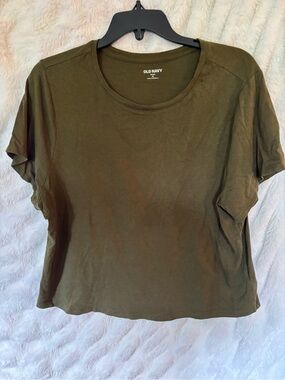 Old Navy Olive Green Short Sleeve Crewneck Tee